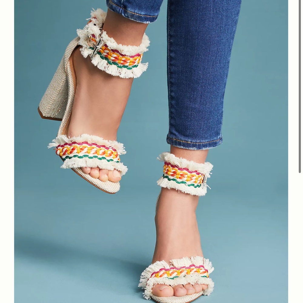 Schutz Zoolah Fringed Women's Heels size 6.5 Anthropologie